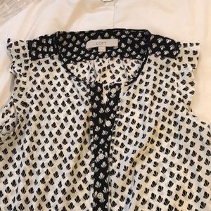 White and Black Blouse